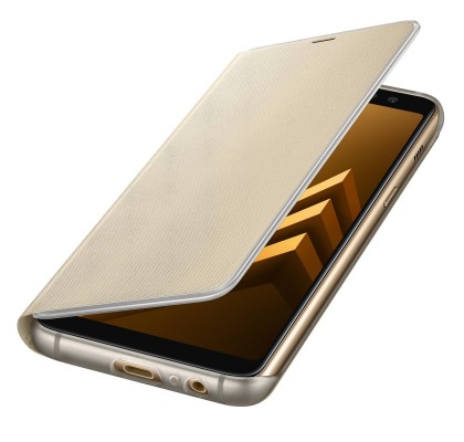Husa Flip Cover Neon Samsung Galaxy A8 (2018), Gold